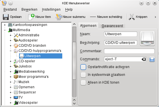 KDE Menubewerker
