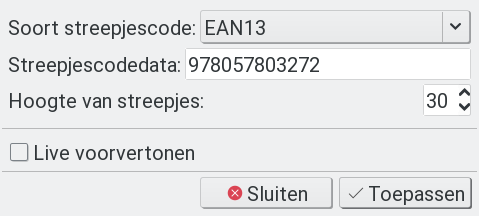 Klasieke EAN13 streepjescode met Inkscape