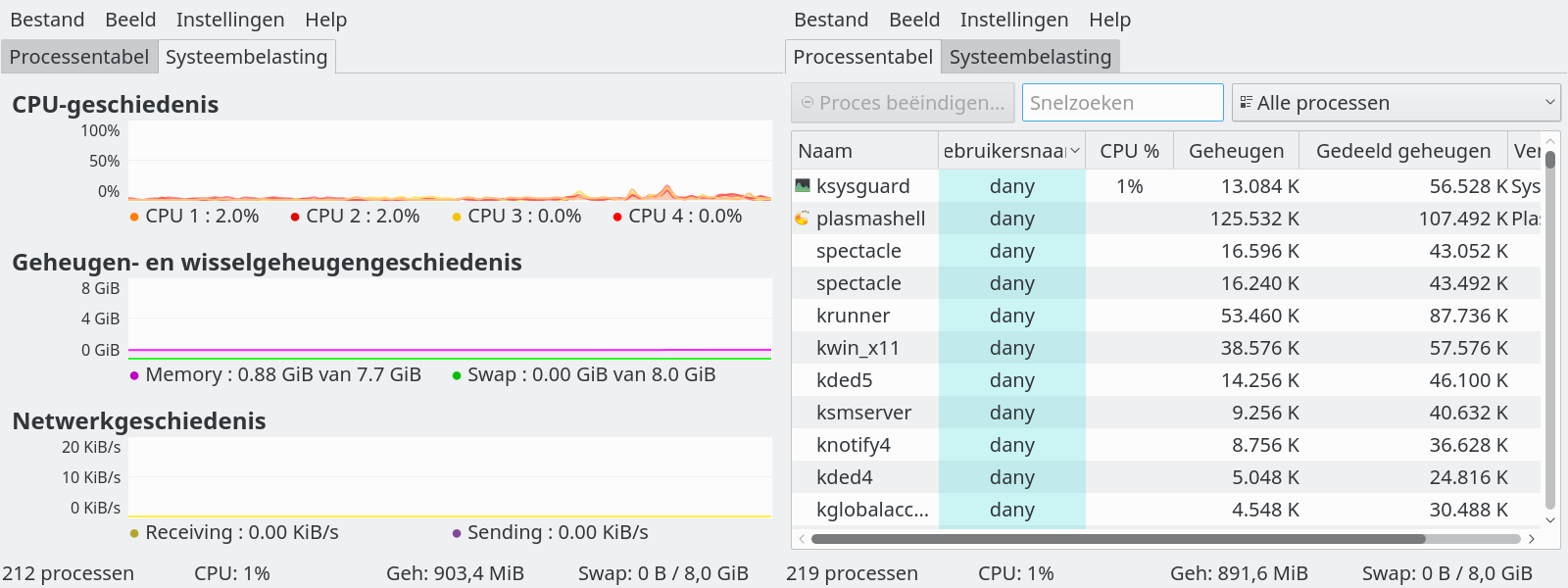 KDE systeemmonitor