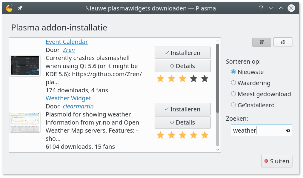 Plasmawidget downloaden