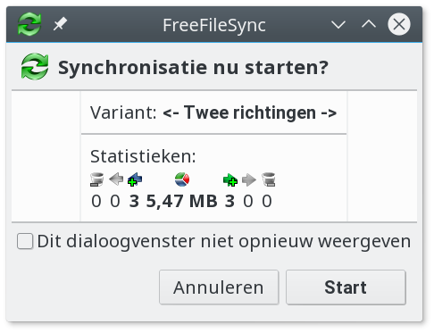 FreeFileSync Synchroniseren