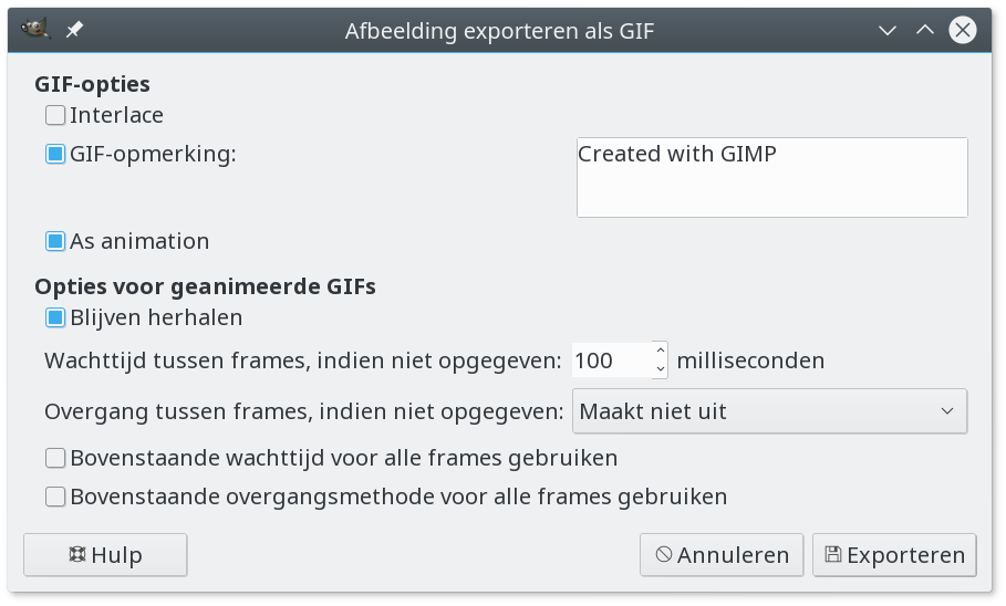 Exporteer als GIF