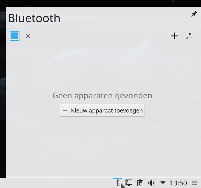 Bluetooht KDE paneel