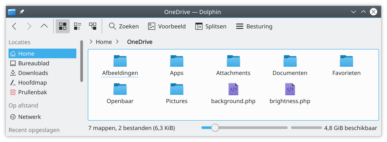 OneDtive in Dolphin