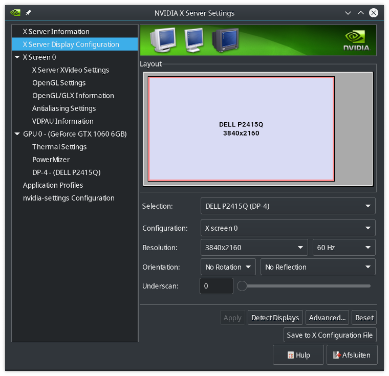 NVidia Display Configuration