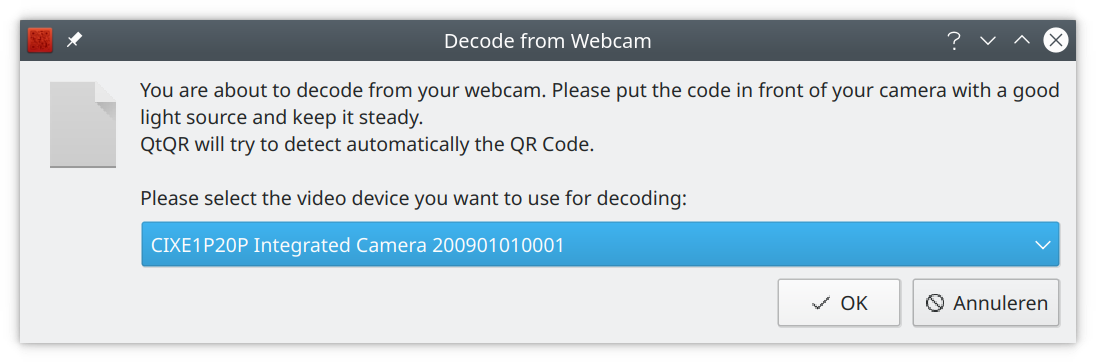 QtQR Webcam
