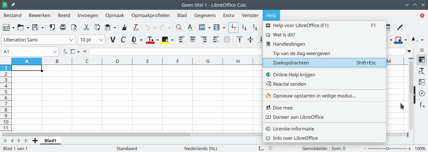 LibreOffice Zoekopdrachten