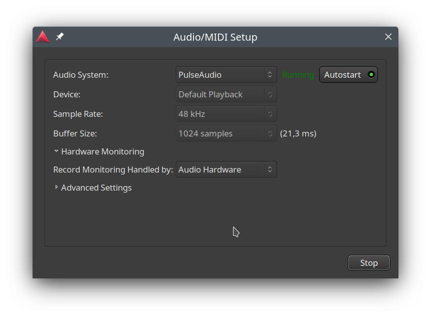 Ardour Audio/MIDI Setup