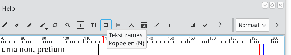 Scribus tekstframe koppelen