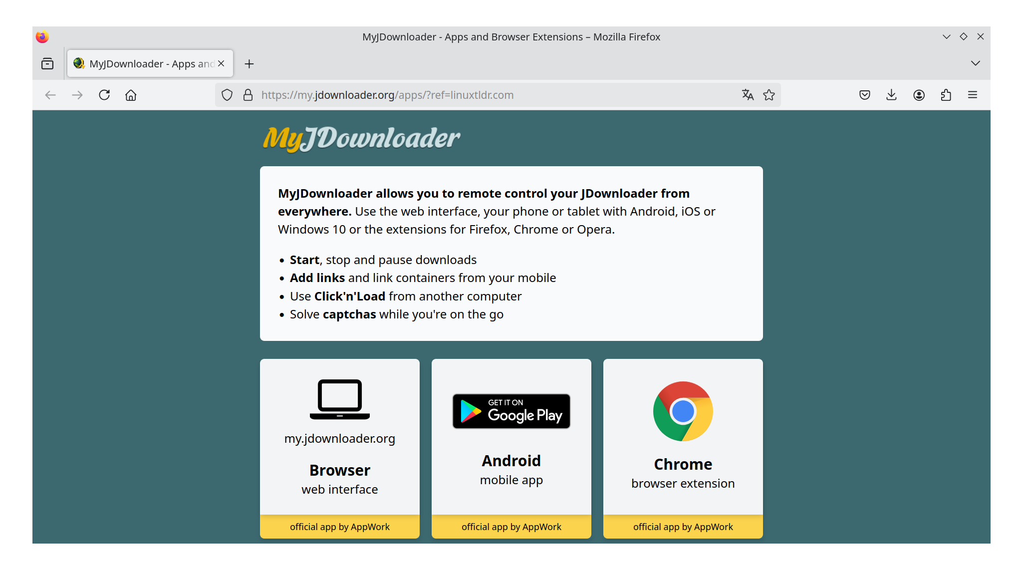 JDownloader Apps