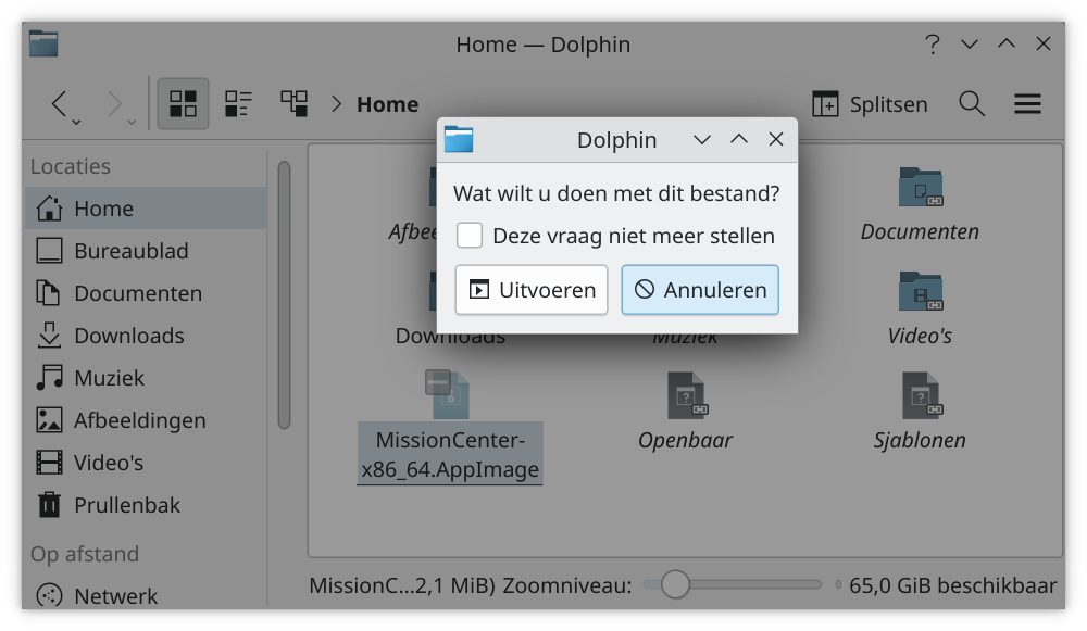 Appimage uitvoeren