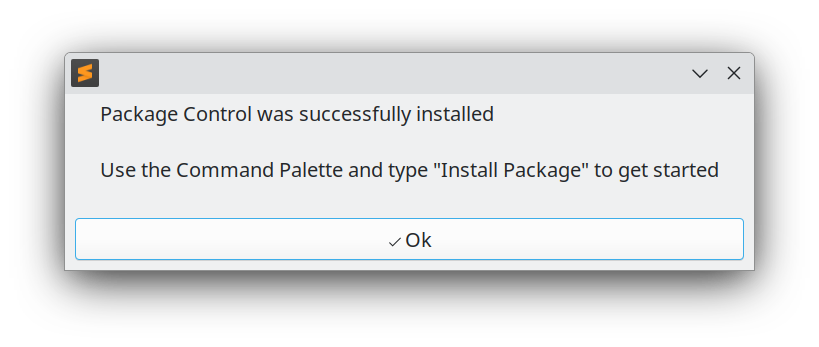 Sublime Package Control Success