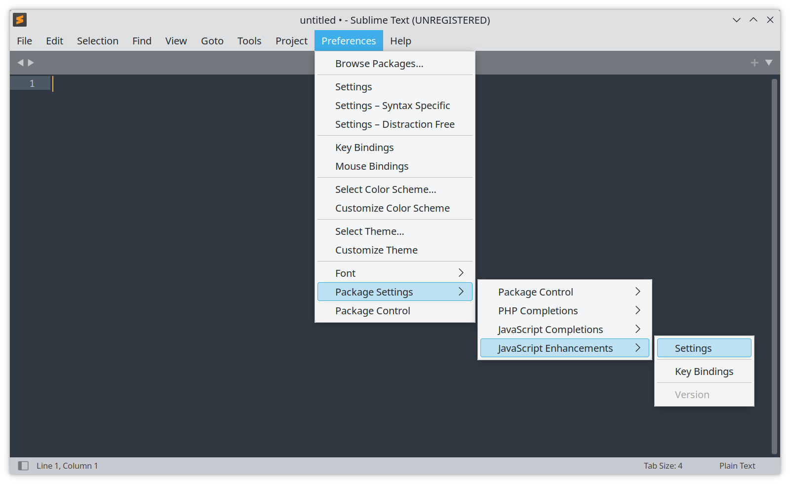 Sublime Package Settings