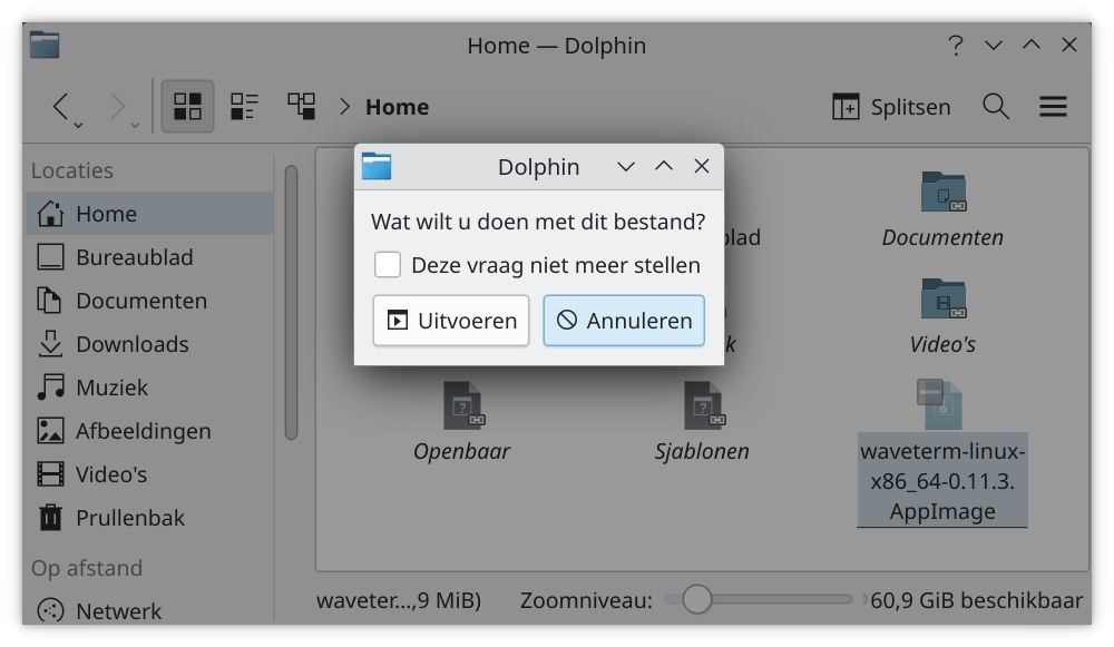 AppImage uitvoeren